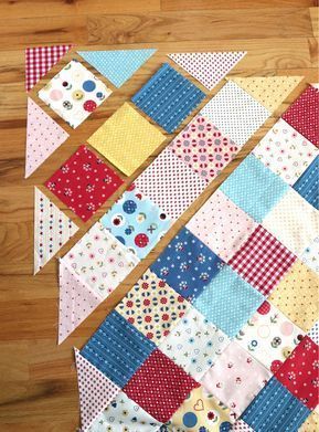 Patchwork On Point Quilt Tutorial - Diary of a Quilter - a quilt blog Square Quilts, Colchas Quilting, Baby Quilt Tutorials, Charm Pack Quilts, Sewing Quilts, Quilting Blocks, Quilt Care, Quilt Tutorial, Quilt Binding