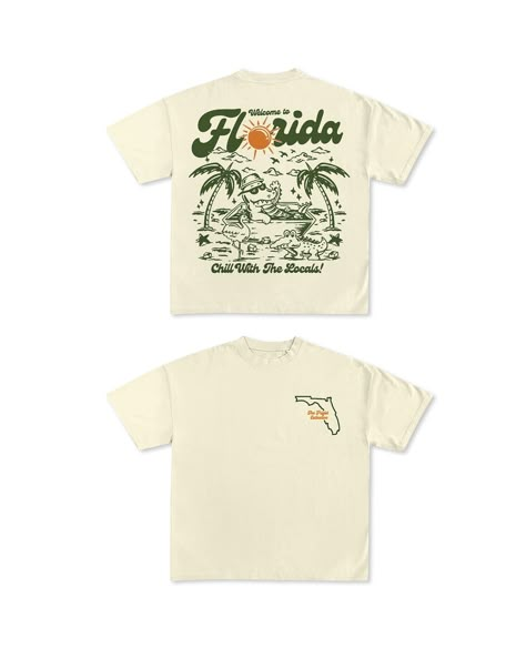 "Welcome to Florida" new work for Frigid Collective Here I made a picture themed around summer, with some cute characters around it. Thank you for the opportunity🫶🏻 (Dm for graphic inquires) Welcome To Florida, Cute Characters, Design Illustration, New Work, Illustration Design, Florida, Thank You, T Shirt, Design