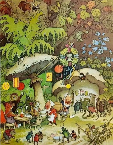 Fritz Baumgarten, Field Mouse, John Tenniel, Friends Image, Fairytale Illustration, Fairytale Art, Mushroom Art, Forest Friends, Pop Artist