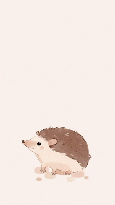 Otter Drawing Wallpaper, Cute Hedgehog Wallpaper, Hedgehog Phone Wallpaper, Hedgehog Wallpaper Iphone, Hedgehog Background, Fawn Wallpaper, Hedgehog Wallpaper, Cute Home Screen Wallpaper, Wallpaper Iphone Boho