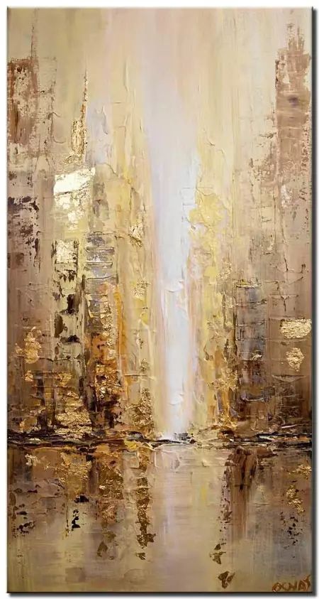 neutral wall art original city painting on canvas in gold textured painting for living room Art Gold, Gold Paint Aesthetic, Gold Painting, Abstract Art Gold Leaf, Gold Leaf Landscape Painting, Textured Wall Art Gold Leaf, Brown And Gold Abstract Painting, Abstract Art Beige Gold, Landscape Photography Art