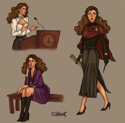 Auror Outfit Harry Potter, Harry Potter Auror Outfit, Harry Potter Auror Fan Art, Auror Harry Potter Fanart, Wizarding Outfits, Hermione Granger Art, Fantastic Beasts Book, Hermione Granger Fanart, Harry Potter Miniatures