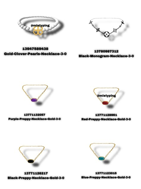 Berry Avenue Codes Kendra Scott, Barry Avenue Codes Necklace, Roblox Code Outfits Y2k, Roblox Ribbon Code, Roblox Designer Outfit Codes, Necklace Codes Bloxburg, Bloxburg Necklace, Roblox Preppy Accessories Codes, Jewlrey Codes Bloxburg