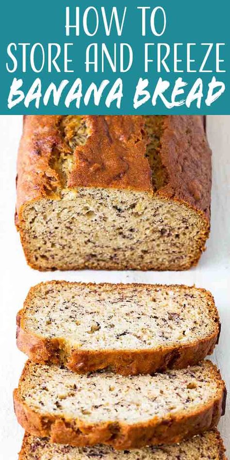 Banana Bread Recipe Freezer, Freezer Friendly Banana Bread, How To Freeze Banana Bread, Breads That Freeze Well, Freezer Banana Bread, Freezing Banana Bread, Can You Freeze Banana Bread, How To Store Banana Bread, How To Freeze Homemade Bread