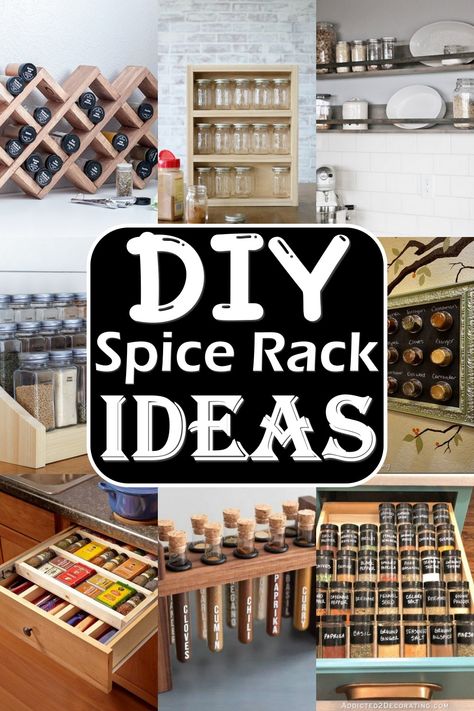 Spice Cupboard Organization, Spice Rack Dollar Tree, Diy Spice Rack Ideas, Test Tube Spice Rack, Spice Rack Ideas, Countertop Spice Rack, Spice Collection, Diy Spice Rack, Mini Crates