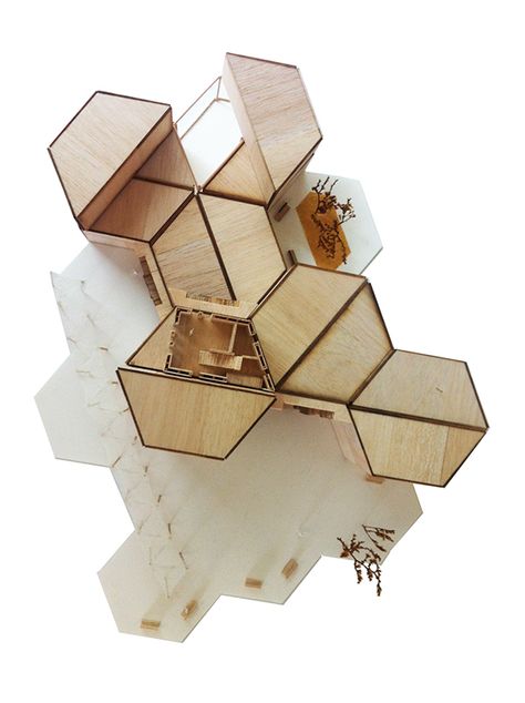 Hexagonal Architecture, Module Architecture, Hexagon Projects, Hexagon House, Module Design, Concept Models Architecture, Architecture Portfolio Design, Honey Shop, Architecture Concept Diagram