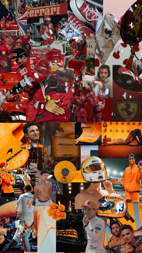 my faves<33|| like ❤️ for Ferrari| comment 💬 for Mclaren|| #f1 #formula1 #charlesleclerc #danielricciardo #carlossainz #oscarpiastri #aesthetic #landonorris #ferrari #mclaren #popular Ferrari And Mclaren, Mclaren F1, Lando Norris, Charles Leclerc, Ferrari