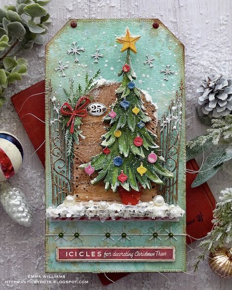 Tim Holtz Christmas, Tim Holtz Crafts, Vintage Sled, Tim Holtz Dies, Tim Holtz Cards, Tim Holtz Sizzix, Youtube Live, Frosty The Snowmen, 3d Texture