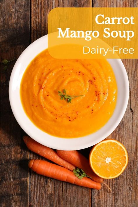 Mango Soup, Fresh Tomato Soup, Dairy Free Soup, Summer Soup, Cold Soup, Dairy Free Diet, Vegan Lunches, Mango Recipes, Summer Appetizer