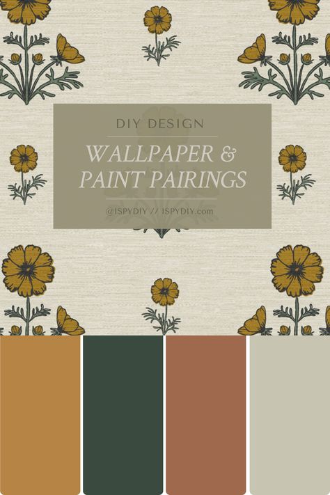 Jenni Yolo release two more colors of prints in here Wallpaper Collection with Chasing Paper. Learn which paints pair best with each print. Yolo Wallpaper, Jenni Yolo, Paint Pairings, Chasing Paper Wallpaper, 1940s Wallpaper, Wallpaper And Paint, Pittsburgh Paint, S Wallpaper, I Spy Diy