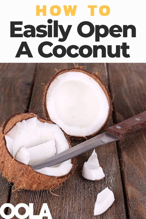 How To Eat A Coconut, How To Open A Coconut Easy, How To Open A Coconut, How To Open Coconut, How To Cut Coconut, Opening A Coconut, Coconut Opening, Coconut Hacks, Nanas Recipes