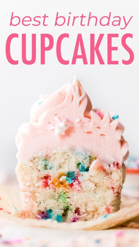 Funfetti Cupcake Recipe, Confetti Cupcakes, Funfetti Cupcakes, Easy Cupcake Recipes, Cheesecake Cupcakes, Easy Cheesecake Recipes, A Piece Of Cake, Cake Mix Cookies, Cupcake Cake