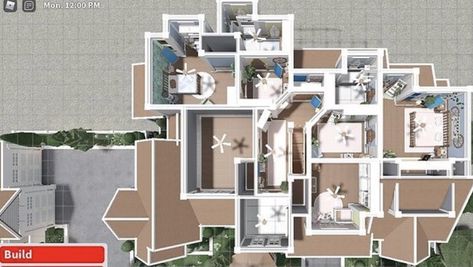 Bloxburg Role Play House Layout, Bloxburg Role Play House, Bloxburg Inspiration, Bloxburg Home, Bloxburg Layout, Blocksburg Room Ideas￼, Two Story House Design, House Plans With Pictures, Bloxburg Houses