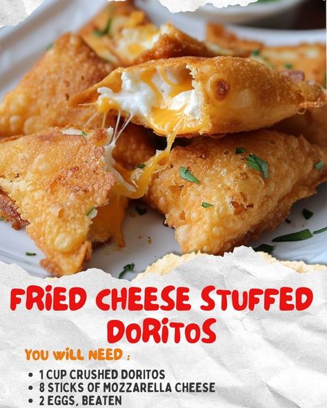 Doritos Cheese, Doritos Recipes, Cheesy Snack, Fried Cheese, Stewed Potatoes, Chicken Fried Steak, Party Appetizer, Cheese Stuffed, Cheese Fries