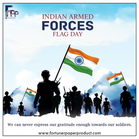 Let us make the smallest and the biggest of contributions we can make towards our armed forces on this day. Warm wishes on Armed Forces Flag Day. . . Follow & Share @Fortuner Paper product . . #armedforcesflagday #indianarmedforces #indianarmy #indianairforce #indiannavy #army #jaihind #commando #packaging #packagingsolutions #packaginglove #packagingideas #productpackaging #foodpackaging #custompackaging #offsetprinting #graphicdesigning #creative #products #paperpackaging Indian Armed Forces Flag Day, Armed Forces Flag Day, Indian Armed Forces, Armed Forces Day, Indian Air Force, Indian Navy, Flag Day, Surat Gujarat, National Days