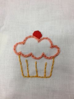 Embroidery idea Panos de cozinha Embroidery Cupcake, Cupcake Embroidery, Food Embroidery, Hand Embroidery Letters, Clothes Embroidery, Bead Embroidery Tutorial, Embroidery Tshirt, Hand Embroidery Patterns Flowers, Diy Embroidery Patterns