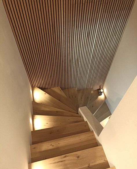 Stairs Feature Wall, Stairs Wall Design, Stair Landing Decor, Stairwell Wall, Stair Walls, Staircase Wall Decor, Stair Wall, House Redesign, Staircase Wall