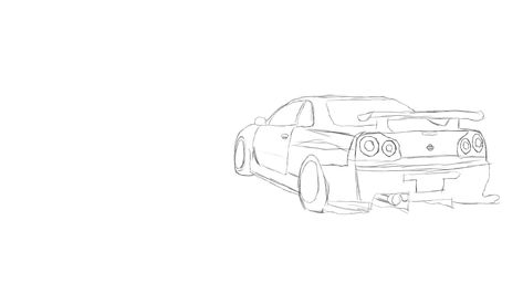 Nissan Skyline Tattoo, Skyline Tattoo, Nissan Skyline R34, R34 Skyline, Gtr R34, Skyline R34, Nissan Skyline, Nissan, Sketch