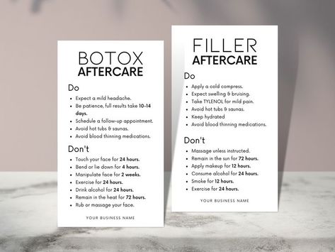 Botox After Care, Mini Templates, Diy Botox, Filler Aftercare, Aesthetic Marketing, Botox Filler, Esthetician Marketing, Hot Tubs Saunas, Facial Aesthetics