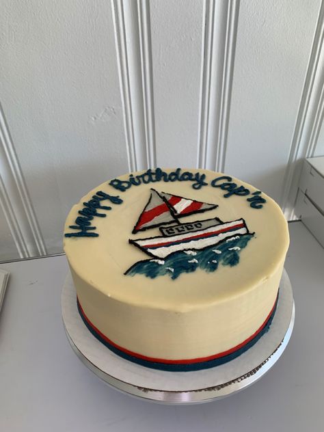 Sail Boat Cake, Sailboat Cake, Boat Cake, Cake Board, Sail Boat, Sheet Cake, Buttercream Cake, Themed Cakes, Butter Cream