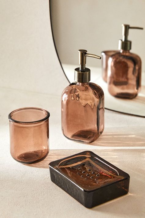 Bathroom Set Bathroom Set Home | ZARA United Kingdom - Page 3 Zara Home Bathroom, Terracotta Bathroom, Glass Bathroom Accessories, Bathroom Tumbler, Glass Soap Dispenser, Glass Dispenser, Ceramic Soap Dish, Ceramic Tumbler, Engraved Tumbler