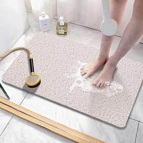 Amazon.com: Asvin Soft Textured Bath, Shower, Tub Mat, 24x16 Inch, Phthalate Free, Non Slip Comfort Bathtub Mats with Drain, PVC Loofah Bathroom Mats for Wet Areas, Quick Drying : Home & Kitchen Rv Storage Organization, Non Slip Shower Mat, Bathtub Mats, Plastic Mat, Tub Mat, Camper Storage, Traditional Baths, Bathtub Mat, British Home