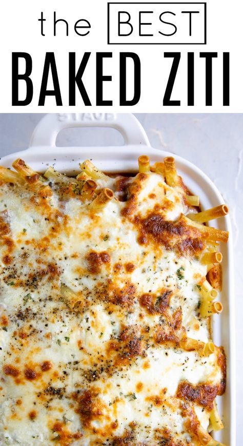 Best Baked Ziti, Best Baked Ziti Recipe, Ziti Al Forno, Italian Dinners, Easy Baked Ziti, Crockpot Pasta, Dinner Theater, Ziti Recipe, Ziti Pasta