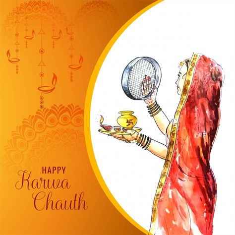 Karwachauth Wallpaper, Karwachauth Background, Husband Illustration, Karwa Chauth Images, Festival Flowers, Illustration Indian, Fireworks Background, Islamic Events, Bride Card