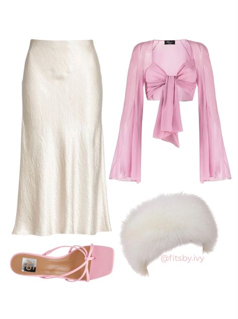 Dark Romantic Outfit Aesthetic, Barbie Aesthetic Clothes, Silk Outfit Aesthetic, Pink Elegant Outfit, Elegant Pink Outfit, Valentine Fits, Valentines Outfits Aesthetic, Barbie Costume Ideas, Pink Fashion Aesthetic