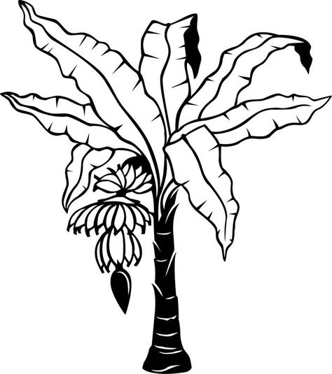 banana tree drawing - Google Search Plants Coloring Pages, Spiderman Coloring Pages, Tree Drawing Simple, Tree Clip Art, Palm Tree Drawing, Leaf Coloring Page, Tree Coloring, Jungle Plants, Jungle Tree