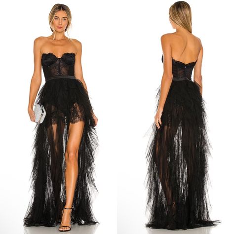 New Nwt For Love & Lemons X Revolve Bustier Gown In Black Is An Absolute Statement! This Strapless Dress Has A Corset Top With Lace, Mesh And Boning. Underwire Cups. Lace Mini Skirt Underneath. Inner Bodysuit With Snap Closure. Tulle Overskirt Creates A Gown Look. Back Zip Closure. Self 100% Polyester. Contrast 1 100% Nylon. Contrast 2 97% Polyester, 3% Spandex. Contrast 3 92% Silk, 8% Spandex. Lining 82% Nylon, 18% Spandex. Revolve Style No. Forl-Wd845 Manufacturer Style No. Cd2080-Ho20-Black A X Revolve Bustier Gown, Revolve Bustier Gown, For Love And Lemons Bustier, Bustier Gown, Lace Mini Skirt, Black Bustier, Gown Black, Black Tie Gala, Cutout Maxi Dress