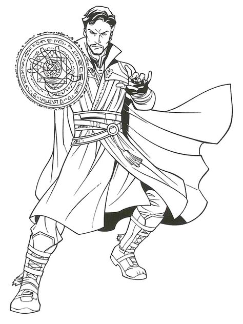 Doctor Strange Drawing, Doctor Strange Art, Avengers Coloring Pages, Avengers Coloring, Superhero Coloring Pages, Coloring Pages Adult, Spiderman Coloring, Marvel Coloring, Superhero Coloring