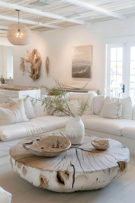 40 Cozy Aesthetic Living Room Ideas Wabi Sabi Decor Living Room, Cali Modern Living Room, White Wood Living Room Decor, Basic Home Decor Ideas, Living Room Astetic, White Shabby Chic Living Room, White Interior Design Aesthetic, California Modern Aesthetic, Scandanavian Interiors Living Room Cozy