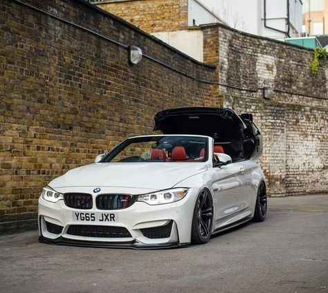 BMW F83 M4 white cabrio slammed Bmw M4 Cabrio, Bmw Cabrio, Z4 Bmw, M4 Convertible, Private Number Plates, Bmw White, Wealthy Lifestyle Luxury, Bmw Tuning, Bmw Convertible