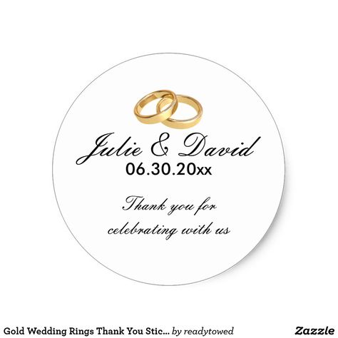 Wedding Stickers Printables, Wedding Greetings, Gold Wedding Theme, Wedding Labels, Wedding Dresses Satin, Wedding Stickers, Unicorn Birthday Parties, Thank You Stickers, Gold Wedding Rings