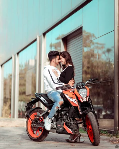 Poses With Bike, Sivakarthikeyan Doctor Movie Images, Teenage Poses, Bike Couples Photography, Muskan Malik, Couple Pictures Ideas, Rocky Bhai, Mens Poses, Indian Couples