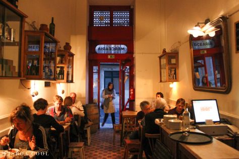 Taberna Rua das Flores | Lisboa Cool: Taberna Rua das Flores on an epic-length discovery of contemporary  tapas like foie gras-topped mushrooms and a dish that contained only chunks of juicy, roasted pork. Portugal, Lisbon Resturant Design, Portugal Vacation, Aeolian Islands, Cafe Interior Design, At The Door, Portugal Travel, Spain And Portugal, City Break, Restaurant Interior