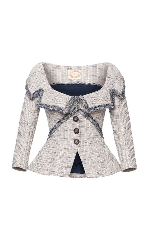 Casual Tweed Jacket, Tweed Jacket Outfit, Bridal Dirndl, Jacket Outfit Ideas, Chanel Tweed Jacket, Dreamy Gowns, Traditional Jacket, Lena Hoschek, Chanel Tweed