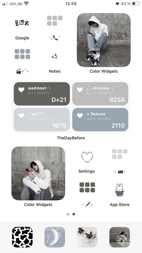 🖇Link for the Fonts/Symbols in my Bio #hyunjinstraykids #straykids #straykidswallpaper #aesthetic #bts #kpop #icon #ios14icon #ios14 #ios14homescreen #apple #ios14idea #brown #brownaesthetic #gold #aesthetic #white #homescreen #beige #beigeaesthetic #blue #cozy #wallpaper #stay #skz #hyunjin #grey #maxident #3racha Skz Ios 16 Wallpaper, Grey Ios Layout, Straykids Homescreen Layout, Aesthetic Kpop Phone Layout, Grey Ios 16, Hyunjin Homescreen Layout, Grey Iphone Layout, Straykids Bio Ideas, Hyunjin Phone Theme