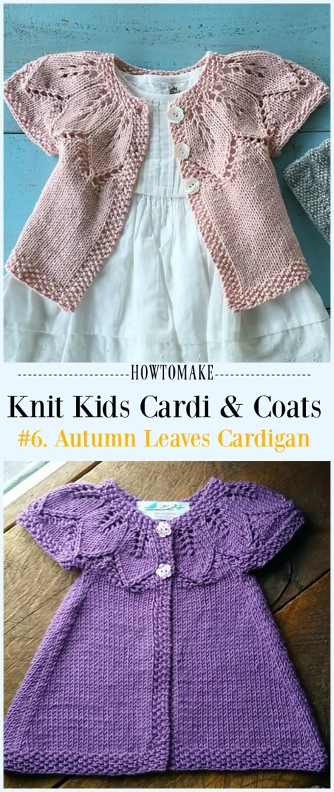 Autumn Leaves Cardigan Free Knitting Pattern - #Knit Kids #Cardigan Sweater Free Patterns Baby Cardigan Knitting Pattern Free, Kids Knitting Patterns, Baby Cardigan Pattern, Knitting Patterns Free Sweater, Baby Sweater Patterns, Kids Cardigans, Baby Sweater Knitting Pattern, Baby Cardigan Knitting Pattern