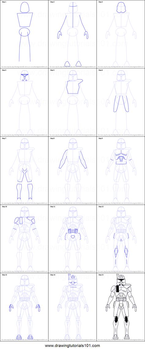 Step By Step Drawing Star Wars, Captain Rex Drawing, How To Draw Star Wars, Captain Rex Wallpaper, Star Wars Art Drawings, Star Wars Wallpaper Iphone, Star Wars Quilt, Clone Wars Art, Captain Rex