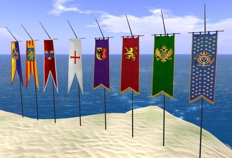 medieval castle banners | FLAGS * Castle Flags Medieval banners Deluxe ... | Because I'm Grandm ... Mighty Fortress Vbs, Medieval Flags, Medieval Banners, Medieval Banner, Medieval Banquet, Castle Party, Shape Ideas, Knight Party, Medieval Decor