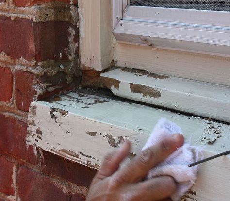 how to repair a rotten window sill, home maintenance repairs, how to, windows, After removing the rotten wood scrape off any loose paint and wipe the window sill with a damp rag Ceiling Cracks, Rotten Wood, Builder Grade Kitchen, House Maintenance, House Repair, Wood Repair, Wood Window, House Restoration, Pillow Projects