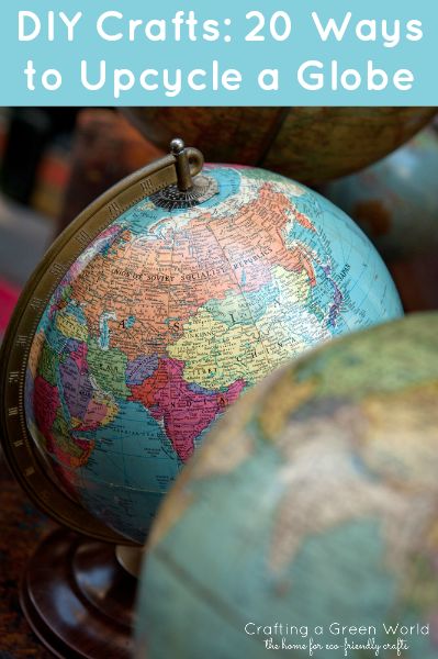 DIY Crafts: 20 Ways to Upcycle a Globe Repurpose Globe, World Globe Repurposed, Old Globes Ideas, Globe Repurpose Upcycling, Repurposed Globe Ideas, Globe Lamp Diy, Globe Ideas, Upcycle Globe Diy Projects, Old Globe Ideas Diy Projects