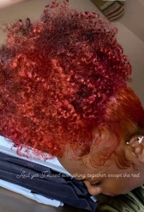 Hair Colors Natural Hair Black Women, Colored Hair Black Women Natural, Dyed Natural Hair For Black Women, Red Natural Hair Black Women, Natural Hair Dye Ideas, Red Natural Hair, Colored Natural Hair, Dyed Curly Hair, Girl Hair Colors