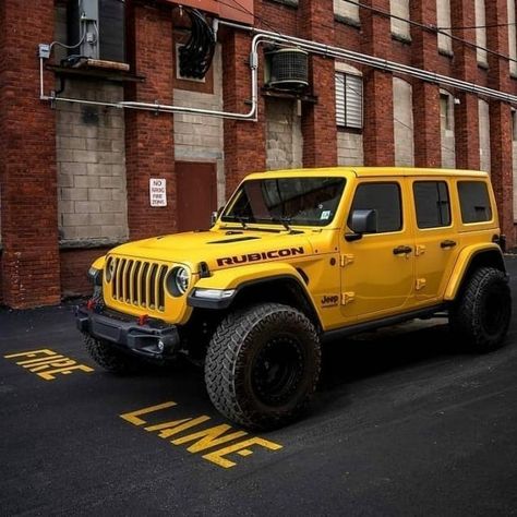 Yellow Jeep Wrangler Unlimited, Yellow Jeep Wrangler, Yellow Jeep, Red Jeep, Jeep Jl, Dream Cars Jeep, Custom Jeep, Jeep Wrangler Yj, Cool Jeeps