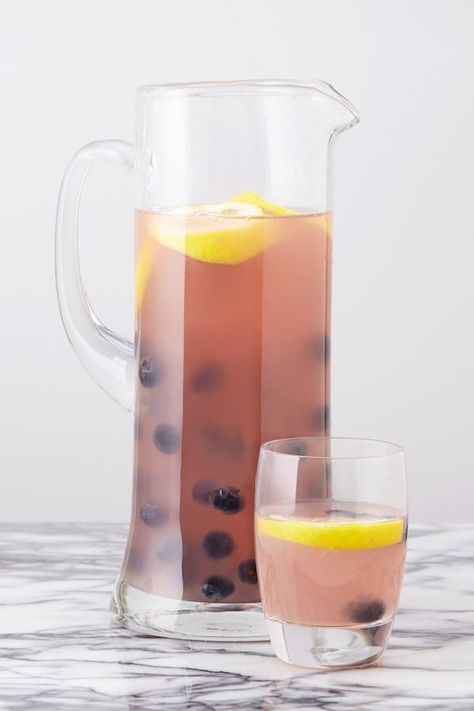 Best Blueberry Lemonade Sangria Recipe - How to Make Blueberry Sangria Blueberry Sangria Recipes, Blueberry Sangria, Lemonade Sangria, 4th Of July Cocktails, Spiked Lemonade, Summer Lemonade, Refreshing Summer Cocktails, Blueberry Lemonade, Refreshing Summer Drinks