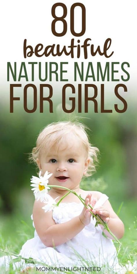 Perfect nature names for girls - your baby will have a gorgeous unique baby name with one of these lovely nature inspired names! Includes the name and meaning. #babynames #babyname #naturenames #girlnames #babygirl #babygirlname #uniquename Nature Related Names, Botanical Girl Names, Nature Words Unique, Unique Nature Names, Nature Inspired Girl Names, Nature Inspired Baby Names, Nature Names Girl, Unique Girl Names And Meanings