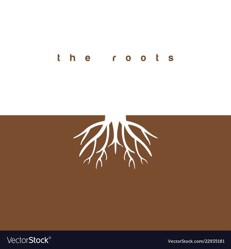 The roots graphic design template Royalty Free Vector Image Roots Logo, Coffee Logo, New Roots, Tree Care, Tree Roots, Natural Logo, Heart Logo, Graphic Design Fun, The Roots