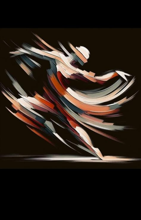 Movement Art Design, Movement Art Drawing, Abstract Dancer Painting, Futurism Art Movement, Abstract Poses, Modern Dance Art, Futurist Painting, Movement Painting, Dance Abstract